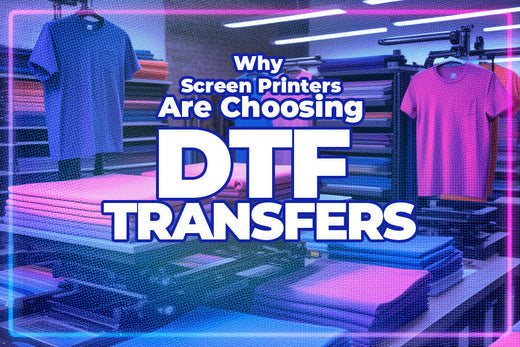 Screen printer evaluating a DTF transfer sheet