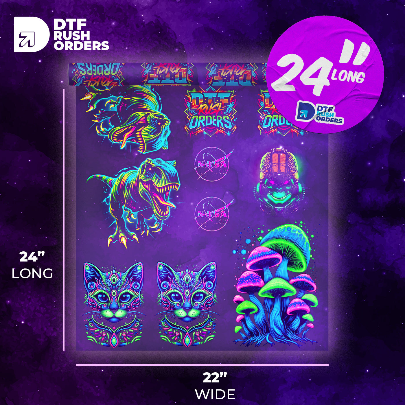 Wholesale DTF Fluorescent Transfers